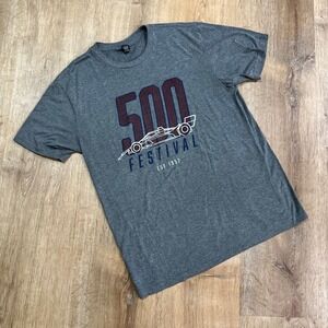 INDY 500 | Distict Men's Gray Racing Indianapolis Speedway Festival T-Shirt, M